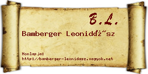 Bamberger Leonidász névjegykártya